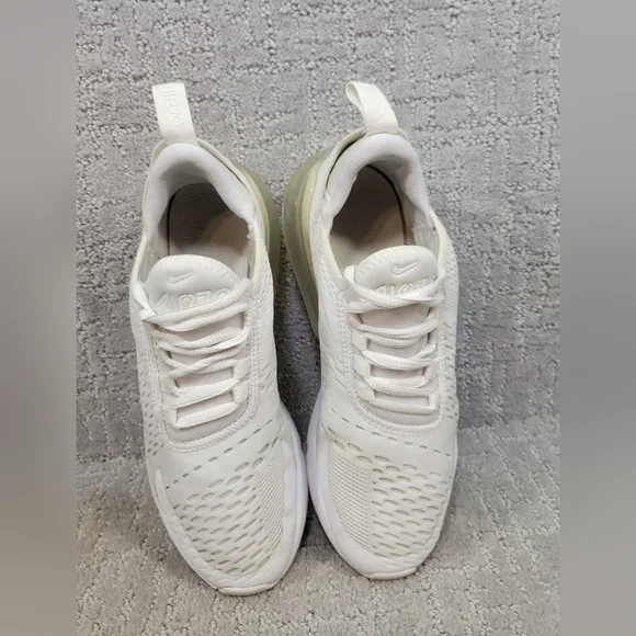NIKE Air Max 270 GS Youth Size 5Y Women's 6.5 White Athletic Running Sneakers. - Picture 6 of 13